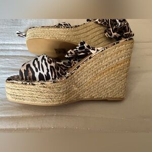 Stylish Animal Print Wedge Espadrilles